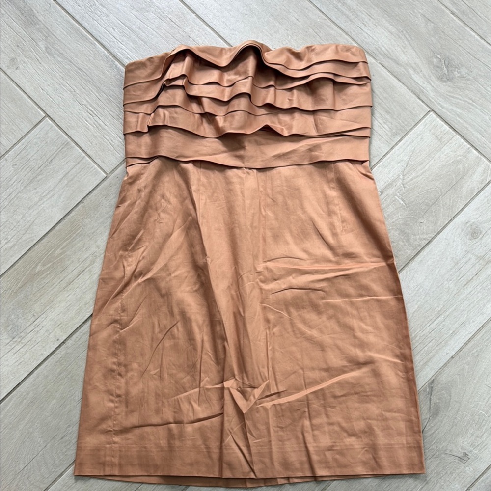 J. Crew Strapless Dress in Warm Tan